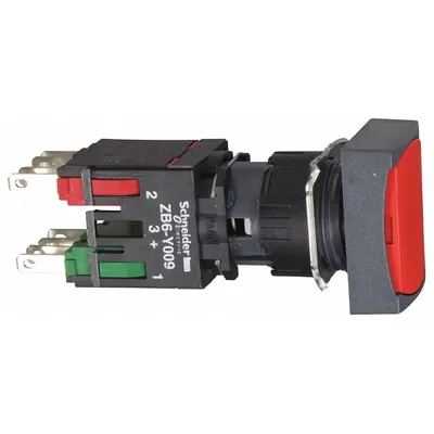 SCHNEIDER Flush Push Button Operator: Non-Illuminated, Flush Profile, Non-Metallic - Flush-Mount Push Buttons