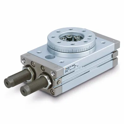SMC Rotary Table: 190° Rotation Angle, 13.6 N-m Output Torque, 2 3/4 in Bore Dia - Rotary Table Actuators