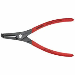 External retaining-ring pliers for installing and removing external circlips on shafts with diameters from 40 mm to 100 mm. Features a 0.091 in tip diameter and 8 1/4 in overall length. Suitable for industrial maintenance, automotive repair, and machinery assembly.