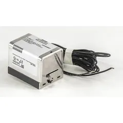This actuator is a replacement component for HVACR systems, used to control dampers or valves in commercial or industrial heating, ventilation, air conditioning, and refrigeration applications. It is designed for integration with pumps, valves, and tubing systems.