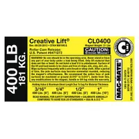 Replacement capacity sticker for below-the-hook lifting magnets. Used to replace worn or missing labels to maintain clear indication of rated lifting capacity