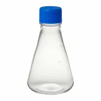 This sterile Erlenmeyer flask is made of PETG, offering clarity and chemical resistance for laboratory use. With a 500 mL capacity, it is suitable for mixing, storing, and culturing liquids, including cell culture and media preparation