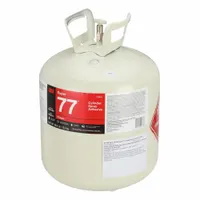 3M Super 77 is a high-tack, clear spray adhesive for general purpose bonding and repair. It features an aggressive tack and mist spray pattern, primarily bonding metal, with secondary compatibility for paper and wood. Suitable for interior use, this adhesive is heat resistant but not water-resistant, with VOC content over 500 g/L