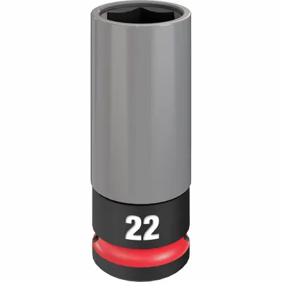 MILWAUKEE Lug Nut Wheel Socket: 1/2 in Drive Size, Metric, 22 mm Socket Size, 6-Point - Non-Marring Drive Sockets