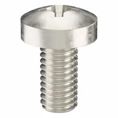 M6x1.00 thread, 12 mm length, 316 stainless steel pan head machine screw with plain finish and Phillips #3 drive. Supplied in a 25-pack. Suitable for fastening components in environments requiring corrosion resistance.