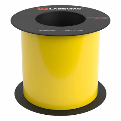 CREATIVE SAFETY SUPPLY LabelTac 9 Standard Supply: 5 in x 75 ft, Vinyl, Yellow (Gloss) - LabelTac Thermal Transfer Continuous Label Rolls