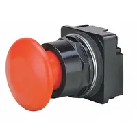 SIEMENS Mushroom Head Push Button: Illuminated, Mushroom Head Profile, Metallic, 30 mm, 1NO/1NC (MPN 52BP2D2A)