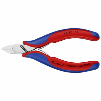 KNIPEX Diagonal Cutting Plier: ESD-Safe, Flush, Pointed, 4 1/2 in Overall Lg, 1/2 in Jaw Lg - ESD-Safe Flush-Cut Pliers