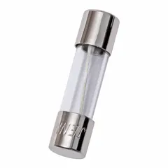 Fast-acting cylindrical fuse rated 20 A at 32 V AC, with a physical size of 1/4 in x 1 in. Provides overcurrent protection in industrial equipment such as control panels, power supplies, and electronic circuits requiring rapid response to short circuits.