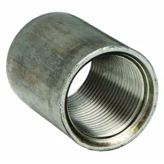 Threaded straight pipe fitting for connecting two pipes of the same diameter in medium-pressure systems. Class 150 rating with maximum operating pressure of 300 psi at 150°F. Suitable for use in plumbing, HVAC, and process piping applications.
