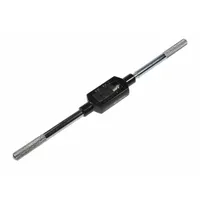 This straight-handle tap wrench features a fixed design for manual tapping operations. It accommodates taps from 1/4" to 1" in size, suitable for cutting internal threads in drilled holes. Commonly used in metalworking, maintenance, and repair tasks