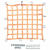 This perimeter netting is designed for worker fall protection in hatch openings. It measures 4 ft in length, features a rectangular shape, and is colored orange for high visibility. The net complies with OSHA 1910.144 standards and is intended for use as a net component in safety net systems for construction and industrial applications