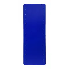 This solid steel shelf is designed for standard metal shelving systems. Constructed from 18-gauge steel with a blue powder-coated finish, it measures 36 inches overall width by 12 inches overall depth and supports a shelf capacity of 650 lb. Suitable for industrial storage, warehouses, and workshops for organizing heavy parts, tools, or boxes.