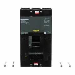 3-pole motor circuit protector rated 400 A at 600V AC with a maximum AIR of 42kA at 240V AC. Features adjustable instantaneous trip, lug terminals, and ABC phase connection. Suitable for overcurrent protection in motor circuits and distribution panels.