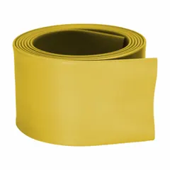 Standard heat shrink tubing with 1 in inner diameter before shrinking and 0.5 in after shrinking. Yellow color for identification. 4 ft length. Used for insulating and protecting electrical wires and cables.
