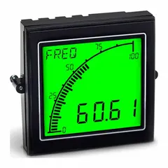 Multi-function digital panel meter with 9-digit display span (min 9,999, max 9,999) and 1% accuracy. Features red LCD, RS-485 communication, and internal removable terminal blocks. Operates on 12–24 V AC/DC. Used for monitoring electrical parameters in control panels and automation systems.