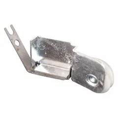Tension spring roller for screen door assemblies, used to maintain spring tension for smooth self-closing operation. Overall height 7 13/32 in, unfinished gray finish. Sold individually.