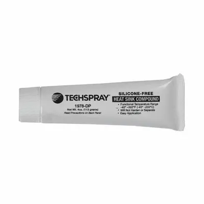 TECHSPRAY Heat Conducting Compound, 4 oz Tube, White Silicone Grease - HVAC Heat Compounds
