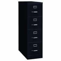 HIRSH Vertical File Cabinet: Black, 4 Drawers, 52 in Overall Ht, 28 1/2 in Overall Dp, Steel (MPN 18773)