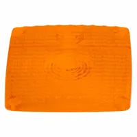 Amber acrylic rectangular replacement lens for tail lights. Measures 4 5/16 inches in height. Used to replace damaged or faded lenses on commercial vehicles, trailers, and heavy equipment