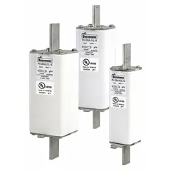 Fast-acting bolt-on fuse rated 250 A and 1500 V DC. Part of the PV-L series. Provides overcurrent protection in high-voltage DC circuits, commonly used in photovoltaic systems to safeguard wiring and equipment.