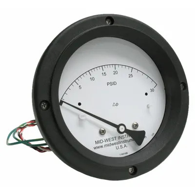 MIDWEST INSTRUMENT 120SC-00-O-AA-30P Differential Pressure Gauge - Medium & High Operating Pressure Differential Gauges with Switch