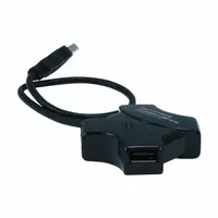 MONOPRICE USB Hub: USB 2.0 Connection, 4 Ports, Black, 11 in Cable Lg (MPN 6631)
