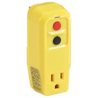 APPROVED VENDOR GFCI: Manual Reset, 3, 5-15P Plug, 15 A Current, 125V AC, 5-15R, Yellow