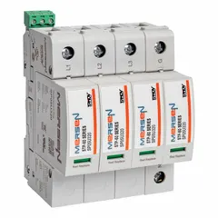 External surface-mount surge protective device for 277/480VAC Wye systems. Features 75 kA max surge current per mode, 1000V (N-G) voltage protection rating, and 480V max continuing operating voltage. Includes microswitch for monitoring. Suitable for protecting electrical equipment in commercial and industrial installations from transient overvoltages.
