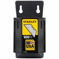STANLEY Utility Blade: 2 7/16 in Blade Lg, 3/4 in Blade Wd, 0.024 in Blade Thick, Steel, 100 PK (MPN 11-921A)