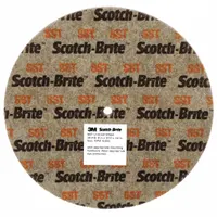 This SCOTCH-BRITE ST-UW unitized wheel is 1 inch in diameter and 1/8 inch wide with a 1/8 inch arbor hole. It features a fine, hard (7) silicon carbide abrasive for deburring, blending, and finishing stainless steel and nickel alloys. Suitable for surface conditioning on small, intricate parts