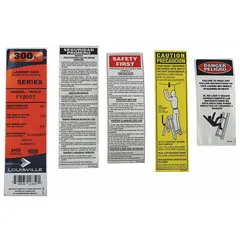 This label kit is a material handling replacement part designed for use with Louisville Ladder brand products. It is intended for use with manufacturer model number FY8003. The kit provides replacement safety and identification labels to maintain legibility on compatible ladders.