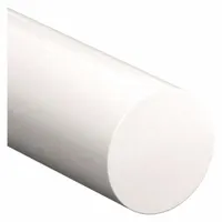 PET-P Rod: 1/2 in Dia, 12 in Lg, Opaque, Off-White, 10,500 psi Tensile Strength, 0.4 ft-lb/in