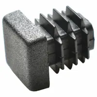 Plastic tube end plug designed to cap Ruland MT15 Square Hollow Tubes. Measures 12 mm in length, width, and height. No bracket hole. Used in sensor and conveyor rail mounting kits to seal tube ends, preventing debris ingress and providing a finished appearance in industrial automation and material handling systems