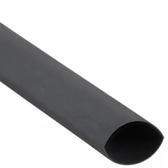 This standard heat shrink tubing from 3M is designed for insulating, protecting, and bundling electrical wires and cables. It has an inner diameter of 0.24 in before shrinking and 0.08 in after shrinking, with a length of 4 ft per piece. The tubing is black and supplied in a 12-pack. When heated, it shrinks tightly around connections to provide electrical insulation and mechanical protection against abrasion, moisture, and chemicals.