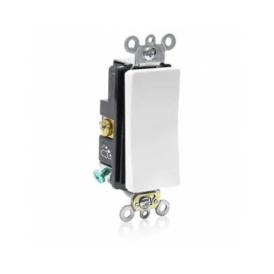 LEVITON Wall Switch: Rocker Switch, Single Pole, Maintained, White, 120/277V AC - Rocker Wall Switches
