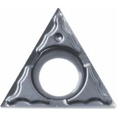 This triangle (T) indexable turning insert is made of PVD carbide, designed for medium-duty turning, facing, and profiling on CNC lathes. It is suitable for general machining of steels and stainless steels, providing consistent surface finish and edge life.
