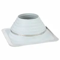 7.6"H-W Alum; EPDM Roof Vent Pipe Flshng: For Corrugated Metal Roof, Square Base, For 1 Pipes, EPDM (MPN 4YN35)