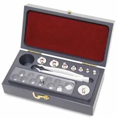 This metric calibration weight kit includes a 50 g nominal mass stainless steel weight and a tweezer. The cylinder/leaf calibration weight is used to verify and adjust the accuracy of laboratory and industrial scales in quality control and metrology applications.
