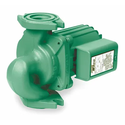 TACO Hydronic Circulating Pump: 1/8 hp HP, 115V AC, Cast Iron, 1, 29 gpm, 10 ft Max. Head - General-Purpose Inline Circulator Pumps