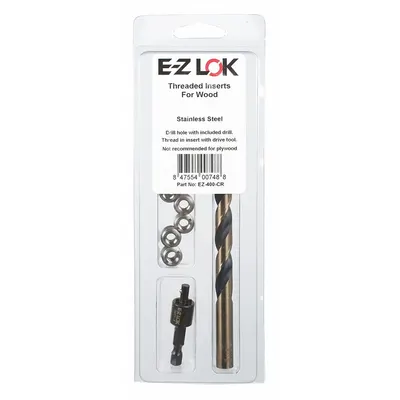 E-Z-LOK Thread Insert Kit: #10-24 Int Thrd Sz, 1/2 in Overall Lg, 29/64 in Dia - Knife-Thread Insert Installation Kits