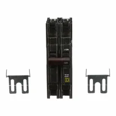 The SQUARE D QOU2125 is a 125 A, 2-pole miniature circuit breaker from the QOU Series, rated for 120/240V AC single-phase systems with a maximum interrupting rating of 10kA at 120/240V AC. It is designed for overcurrent protection in air conditioning and refrigeration equipment. This unit-mount breaker provides reliable circuit protection in a compact form factor.
