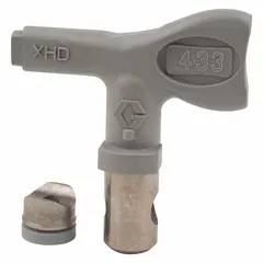 This GRACO airless spray gun tip has a 0.033 in orifice size and is compatible with the XTR series and model XHD001. It is used for applying coatings such as paint and lacquer in industrial finishing, construction, and maintenance applications. The gray tip delivers a precise spray pattern for consistent coverage.