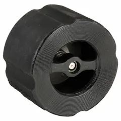 This cast iron wafer disc check valve features an inline valve body and a 5-inch pipe size. It is designed to prevent reverse flow in piping systems, protecting pumps and equipment from water hammer. Suitable for water, wastewater, HVAC, and industrial process applications where a compact wafer-style body is required.