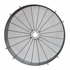 Replacement guard for HVACR fans, filters, and ventilation systems. Provides protective coverage for fan blades in industrial and commercial air-moving equipment, helping to prevent accidental contact while maintaining airflow. Common applications include exhaust fans, condenser units, and ventilation ducts.