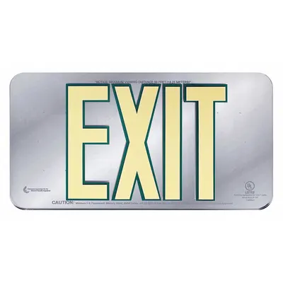 ABILITY ONE Photoluminescent Exit Sign for Double Sided Conversion: Plastic - Exit Signs