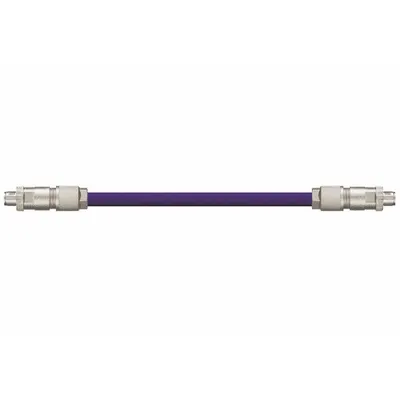 READYCABLE Ethernet Cable: Cat6, M12 Male Straight x M12 Male Straight, 25 ft Lg, PUR - M12 Connector to M12 Connector Cordsets