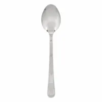 This CARLISLE serving spoon is made of silver stainless steel and has a 1 oz capacity. It is used for portioning and serving food in commercial kitchens, cafeterias, and catering operations