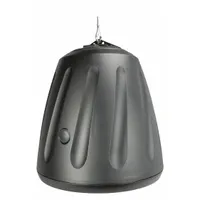 Passive 2-way pendant-mount speaker with 8 ohm impedance. Overall width 14 3/4 in, overall height 17 1/4 in. Designed for indoor use in spaces requiring overhead audio coverage such as atriums, conference rooms, and retail environments