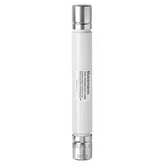 Medium voltage cylindrical fuse from the ABWNA series, E-rated and time-delay, rated 500 mA at 5.5 kV AC. Non-indicating design for overcurrent protection in industrial electrical systems such as motor circuits and transformers.